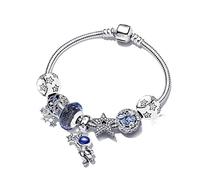 SONGK Bracciale con Ciondolo a Forma di Cuore Europeo Bracciale con Ciondolo in Metallo con Catena a Serpente per Gioielli da Donna in Oro Rosa