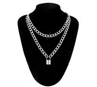 SONGK Collana con Catena a Lucchetto con ciondoli a Lucchetto per Donna Uomo Gioielli Punk sul Collo Accessori estetici
