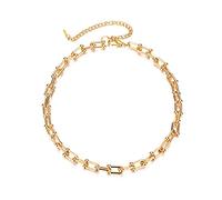 SONGK Collana Girocollo a Catena Geometrica in Oro Punk Dichiarazione Unisex a Forma di U Collane a Catena Grande e Spessa Gioielli da Coppia da Donna da Uomo