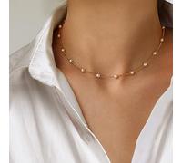 SONGK Collana Girocollo con Perle a Catena da Donna con Perline Collana Girocollo Color Oro con Gioielli gotici sul Ciondolo al Collo