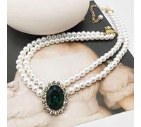 SONGK Elegante Barocco Tre Fili Collare Pianeta Girocollo Collana di Perle per Le Donne Ragazze Matrimonio Regali Vintage Gioielli per Feste