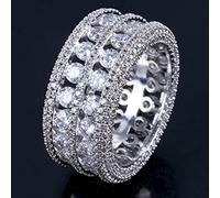 SONGK Fatto a Mano Eternity Promise Crystal Ring Cz Zircone Fidanzamento FEDI Nuziali per Donna Uomo Finger Party Jewelry