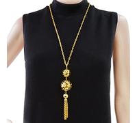 SONGK Moda Lunga Catena nigeriana Collana di Gioielli con Perline in Oro Collane con Ciondolo Accessori Donna