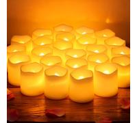 Songlypian 24 Pezzi LED Tea Lights,Candele Led Fiamma Oscillante,Timer 6 Ore, per Decorazioni Matrimoni e Casa,Feste, Natale, Pasqua