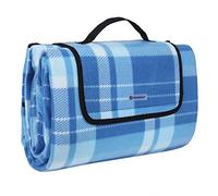 SONGMICS Coperta Picnic con Strato Impermeabile, 200 x 200 cm, Telo da Campeggio Spiaggia Giardino Esterno, Pieghevole e Leggera, Scozzese Blu GCM71B