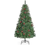 SONGMICS Albero di Natale Artificiale, 180 cm, Rami in PVC, con Supporto in Metallo, Montaggio Rapido, Verde LAT002CZ01