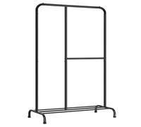 SONGMICS Appendiabiti carico 100 kg con asta regolabile, mensola portaoggetti per camera da letto, soggiorno, ingresso, nero HSR103B01