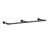 SONGMICS Appendiabiti da parete, Appendiabiti da parete, Stile industriale, Risparmia spazio, 30,4 x 170 x 7 cm, Capacità di carico 68 kg, Facile montaggio, per piccoli spazi, Nero