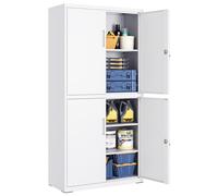 SONGMICS Armadietto Garage a 5 Ripiani con 4 Ante Armadio Ufficio 40 x 80 x 180