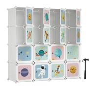 SONGMICS Armadio Modulare per Bambini, Guardaroba in Plastica, Organizzatore a 1