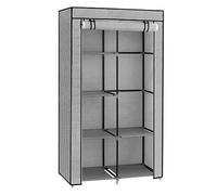 SONGMICS Armadio per abbigliamento, guardaroba, 1 asta per abbigliamento, 6 livelli, tessuto non tessuto, telaio in metallo, 45 x 88 x 168 cm, per camera da letto, corridoio, cabina armadio, grigio