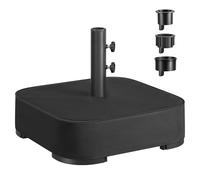 SONGMICS Base per Ombrellone, Supporto per Ombrellone, Riempibile con Sabbia, Porta per Ombrelloni da 1,5 a 3 m, con 3 Anelli Riduttori, Nero GUB0042B01