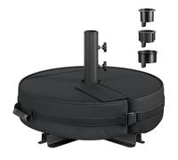 SONGMICS Base per Ombrellone, Supporto per Ombrellone, Riempibile con Sabbia, Porta per Ombrelloni da 1,5 a 3 m, con 3 Anelli Riduttori, Nero GUB0041B01