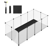 SONGMICS Box per Animali Domestici con Pavimento e Tappetino Impermeabili e Rimovibili, Recinto per Piccoli Animali, Ideale per Criceti, Conigli, Ratti Tardoni, Cavieche, 125 x 63 x 42 cm/143 x 73 x