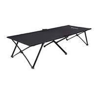 SONGMICS Brandina da Campeggio Pieghevole, Lettino da Campeggio, Letto per Ospiti, Struttura in Metallo, 206 x 75 x 45 cm, Portata 260 kg, per Attività all’Aperto Esterno, Nero GCB25H