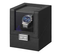 SONGMICS Carica Orologi, Caricatore Automatico Singolo per 1 Orologio con Motore Silenzioso, con LED, Cuscino Regolabile, Chiusura, 4 Impostazioni, con un Cavo di Ricarica USB-C, Nero JWB030B01