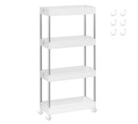 SONGMICS Carrello Portaoggetti a 4 Livelli Carrello con Ruote Carrellino da