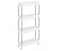 SONGMICS Carrello Portaoggetti a 4 Livelli Carrello con Ruote Carrello da Cucina