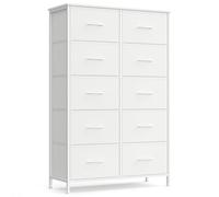 SONGMICS Cassettiera Camera da Letto, Mobile con 10 Cassetti,LGS125WH01