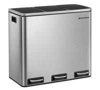 SONGMICS Cestino da Cucina, Pattumiera per Raccolta Differenziata 3 x 18L, 3 Sco