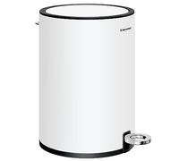 SONGMICS Cestino per Cosmetici di 3 Litri, Pattumiera da Bagno, con Coperchio di Chiusura Morbida, Secchio Interno in Plastica Rimovibile, per Bagno, Ufficio, in Acciaio, Bianco Nuvola LTB11WT