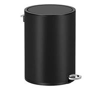 SONGMICS Cestino per Cosmetici di 3 Litri, Pattumiera da Bagno, con Coperchio di Chiusura Morbida, Secchio Interno in Plastica Rimovibile, per Bagno, Ufficio, in Acciaio, Nero Inchiostro LTB011B01