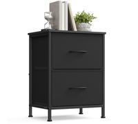 SONGMICS Comodino con 2 Cassetti, Tavolino Laterale | per Camera da Letto, Moderno, Nero Inchiostro e Nero Ebano, Collezione BELLAH LGS312BH03