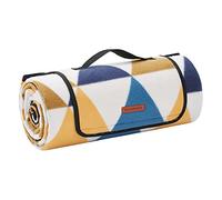 SONGMICS Coperta Pic Nic Impermeabile, 3 Strati, Pieghevole | Telo Grande, 150 x 200 x 0,5 cm, Per 3-4 Persone, Per Campeggio, Blu e Giallo, Collezione TOMMI, GCM07S