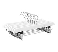 SONGMICS CRW008WT-8 - Set di 8 grucce con gancio girevole e clip regolabili, lunghezza 35,5 cm, colore: bianco