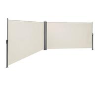 SONGMICS Doppia Tenda Laterale 2 x 6 m (A x L), Tenda Retrattile, Protezione Privacy, Paravento, Parasole, per Balcone Patio Terrazzo Giardino, Beige GSA400E