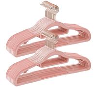 SONGMICS Grucce 30 Pezzi, Grucce Appendiabiti in Plastica, Antiscivolo, Salvaspazio, Spesso 0,5 cm, Largo 42 cm, Gancio Girevole a 360° Color Oro Rosa, Rosa Chiaro e Rosa CRP020PK01
