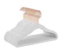 SONGMICS Grucce Bambini, Set di 30 Grucce Salvaspazio con Ganci Girevoli a 360° Color Oro Rosa, Grucce Appendiabiti in Velluto Antiscivolo per Armadio Cameretta, Bianco Nuvola CRF027W30