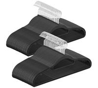 SONGMICS Grucce Appendiabiti in Plastica Antiscivolo Salvaspazio, 50 Pezzi | Antiscivolo, Salvaspazio, Spesso 0,5 cm, Largo 42 cm, Gancio Girevole a 360° Argento, Breanna CRP020B05