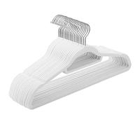 SONGMICS Grucce Vellutate, Set di 60 Grucce Antiscivolo, Spessore di 0,6 cm, Salvaspazio, con Gancio Girevole a 360°, 45 cm, per Cappotti, Giacche, Camicie, Gonne e Pantaloni, Bianco CRF021W60