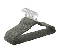 SONGMICS Grucce Appendiabiti in Velluto, 20 Pezzi, Salvaspazio e Antiscivolo, Gancio Girevole a 360°, Spesso 0,6 cm, Largo 41,5 cm, Cappotti Pantaloni, Grigio e Argento CRF026G20