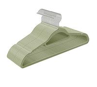 SONGMICS Grucce Appendiabiti in Velluto, 20 Pezzi, Salvaspazio e Antiscivolo, Porta Cravatte e Gancio Girevole a 360°, Spessore 0,6 cm, Lunghezza 43,5 cm, Cappotti Pantaloni, Verde Pastello CRF020GR20