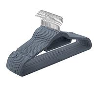 SONGMICS Grucce Appendiabiti in Velluto, 20 Pezzi, Salvaspazio e Antiscivolo, Porta Cravatte, Gancio Girevole a 360°, Spesso 0,6 cm, Largo 43,5 cm, Cappotti Pantaloni, Grigio Chiaro CRF20VX