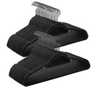 SONGMICS Grucce Appendiabiti in Velluto, 50 Pezzi, Salvaspazio e Antiscivolo, Gancio Girevole a 360°, Spesso 0,6 cm, Largo 43,5 cm, Cappotti Pantaloni, Nero Inchiostro CRF021B02