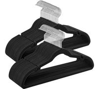 SONGMICS Grucce appendiabiti in velluto, confezione da 50 pezzi, antiscivolo, con tacche sulle spalle, barra per pantaloni, gancio girevole a 360°, salvaspazio, spessore 0,6 cm, lunghezza 43 cm