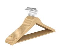 SONGMICS Grucce Appendiabiti Legno, 20 Pezzi, Appendini, Salvaspazio, Scanalature su Spalle, Gancio Girevole a 360°, Legno di Betulla, per Pantaloni Giacche, Beige Naturale CRW040K01