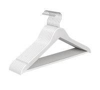 SONGMICS Grucce Appendiabiti Legno, 20 Pezzi, Appendini, Salvaspazio, Scanalature su Spalle, Gancio Girevole a 360°, Legno di Betulla, per Pantaloni Giacche, Bianco Nuvola CRW040W01