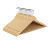 SONGMICS Grucce Appendiabiti Legno, 30 Pezzi, Appendini, Salvaspazio, Scanalature su Spalle, Gancio Girevole a 360°, Legno di Betulla, per Pantaloni Giacche, Beige Naturale CRW030K01