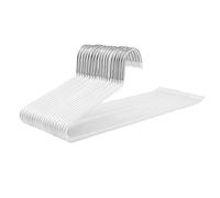 SONGMICS Grucce Appendiabiti per Pantaloni, 20 Pezzi, Salvaspazio | Grucce per Pantaloni in Metallo con Copertura Antiscivolo, Larghezza 38 cm, Bianco, Breanna CRI004WT-20