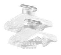 SONGMICS Grucce Appendiabiti per Pantaloni, Set di 30 Grucce in Plastica Trasparente, 40,6 x 22,5 cm, Pinze Regolabili, Ampie Tacche per le Spalle, Gancio Girevole a 360°,Trasparente CRP075W01