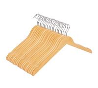 SONGMICS Grucce Appendiabiti, Set di 20, Grucce in Legno con Scanalature sulle Spalle, Appendini per Cappotti, Gancio Girevole a 360°, Antiscivolo, Lunghezza di 44 cm, Naturale CRW003-20