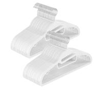 SONGMICS Grucce in Plastica 50 Pezzi, Apertura per Collo Stretto, Spessore 0,5 cm, Larghezza 41,5 cm, Gancio Girevole a 360°, Bianco CRP041W05