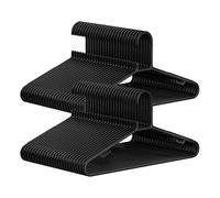 SONGMICS Grucce in Plastica 50 Pezzi, Grucce Appendiabiti Salvaspazio, Grucce Leggere, per Pantaloni Cappotti Vestiti, Nero CRP009B50