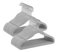 SONGMICS Grucce in velluto per bambini, 50 pezzi, colore argento, girevoli a 360°, salvaspazio, antiscivolo, per vestiti nell'armadio, colore: tortora CRF027G05