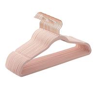 SONGMICS Grucce Velluto 20 Pezzi, Grucce Appendiabiti Lunghe 41,5 cm, Salvaspazio, Capacità di Carico Elevata, Gancio Girevole a 360°, per Cappotti Camicie Completi, Rosa e Oro Rosa CRF026P01