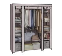 SONGMICS Guardaroba in Tessuto, Armadio Portatile per Camera da Letto, Appendiabiti con Copertura in Tessuto, Portabiti, 45 x 150 x 175 cm, 12 Scomparti, Struttura in Metallo, Rosa Polveroso LSF003P02